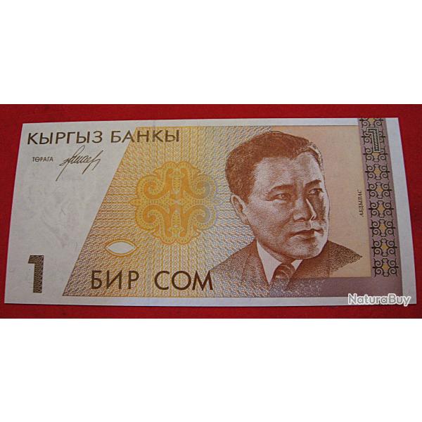 Kirgikistan , billet de 1 som de 1990 superbe