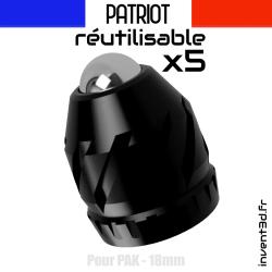 5 Patriot V2 18mm r&eacute;utilisable pour PAK - Bille 10mm - Noir