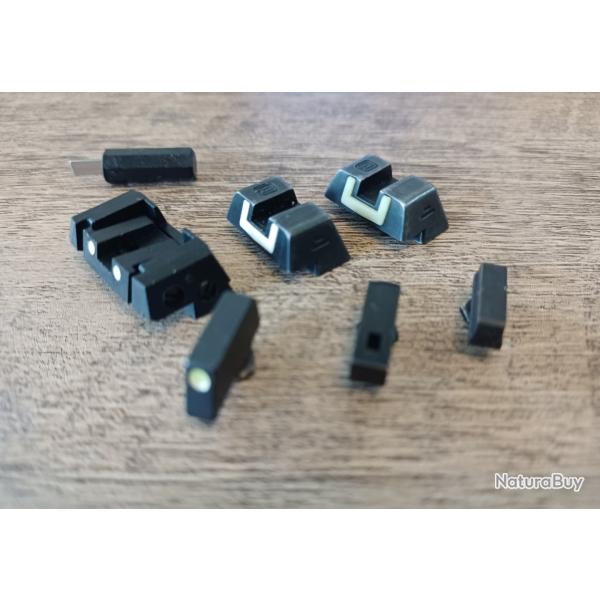 Lot de hausses et guidons glock