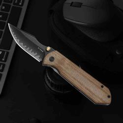 Couteau Kizer Harpoon Fold Lame Harpoon Acier Lamin&eacute; 3 Couches Manche Micarta Gris/Titane KI4784A4