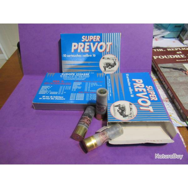 30 Cartouches chevrotines cal 16/67 SUPER PREVOT 23G