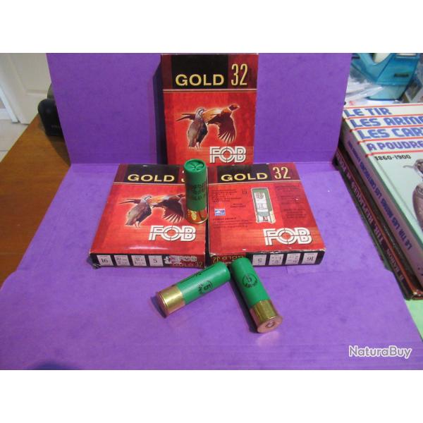 3 BOITES DE cartouches cal 16/70  FOB GOLD 32 en N� 5