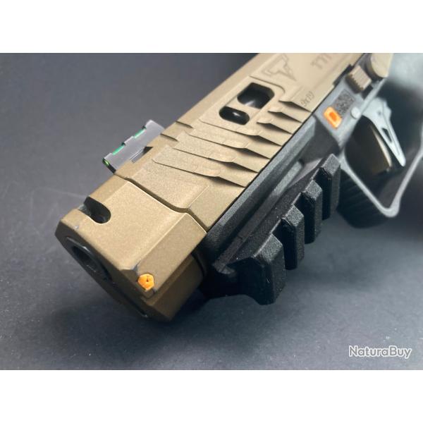 Rail picatinny - court - Inclinaison 45� (Coloris au choix)