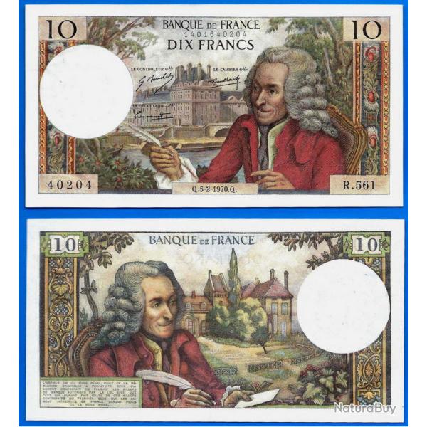 France 10 Francs 1970 5 Fevrier Billet Radar 40204 Voltaire Franc
