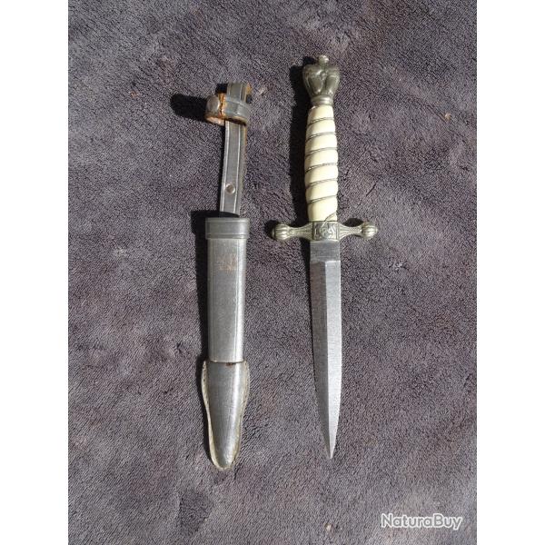 Couteau-dague, lame � motif Damas