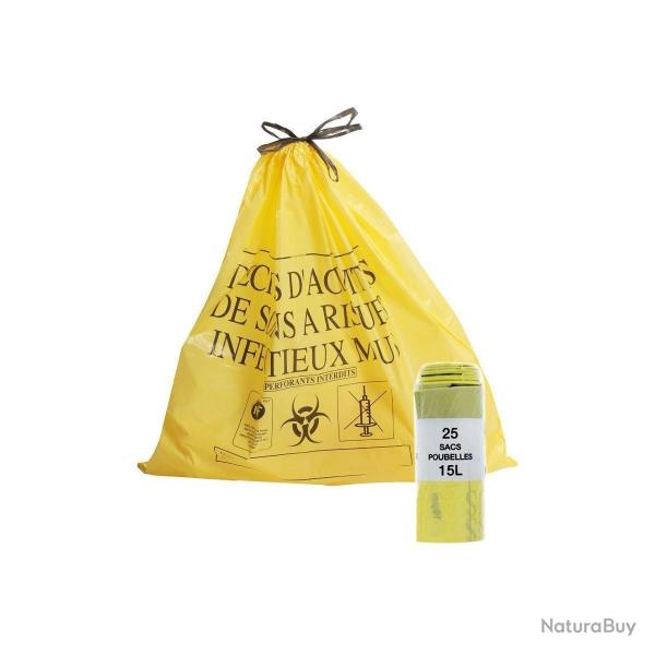 25 Sacs jaunes DASRI 15 Litres