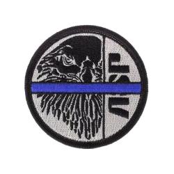 Patch ASP Blue Line aigle noir sur fond gris argent