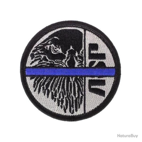 Patch ASP Blue Line aigle noir sur fond gris argent