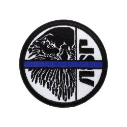 Patch ASP Blue Line aigle noir sur fond blanc