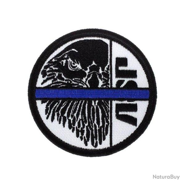 Patch ASP Blue Line aigle noir sur fond blanc