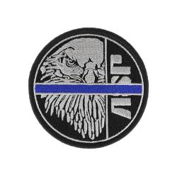 Patch ASP Blue Line aigle argent sur fond noir