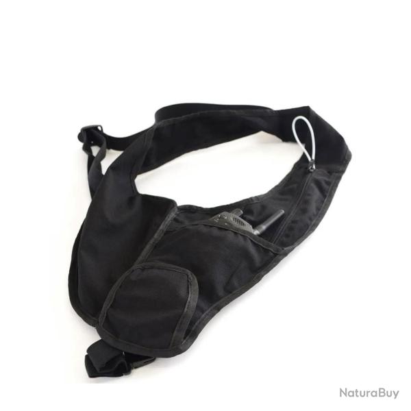 Gilet radio discret S112 Noir - port c�t� droit pour gaucher