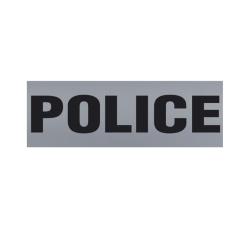 Bandeau POLICE r&eacute;tro-r&eacute;fl&eacute;chissant 30x15 cm - Lettres noires sur fond gris - Dos velcro