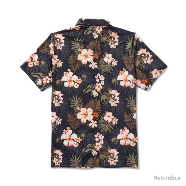 Polo manches courtes All Day Regular Black Tropical Skull 1490 5.11 Tactical