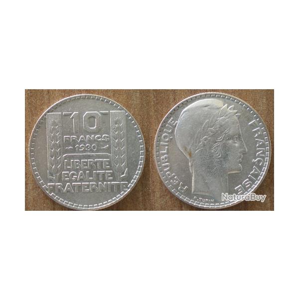 France 10 Francs 1930 Turin Argent Piece Franc