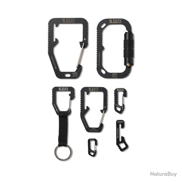 5.11 Hardpoint Gift Set - Kit 6 mousquetons acier noir