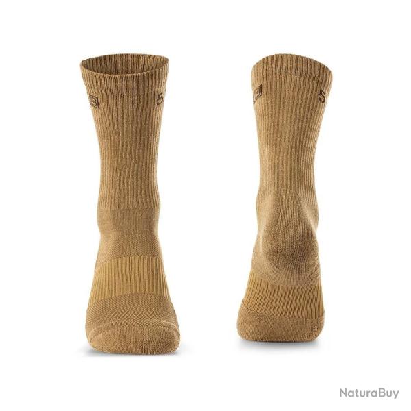 5.11 Tactical Chaussettes Duty Ready Basic Crew - Coyote - Taille S (lot de 4)