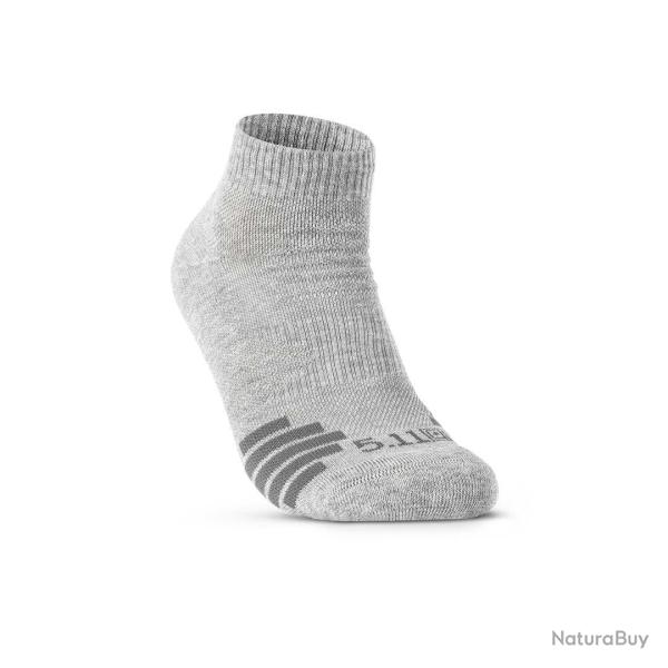 5.11 Tactical Chaussettes PT-R Plus Ankle - Gris Heather - Taille L (lot de 3)