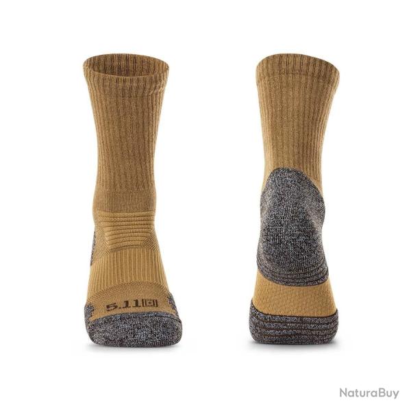 5.11 Tactical Chaussettes Duty Ready Ultra Crew Coyote - Lot de 2 paires (L)