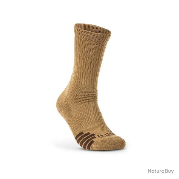 5.11 Tactical Chaussettes Duty Ready Plus Crew Coyote - Lot de 3 paires