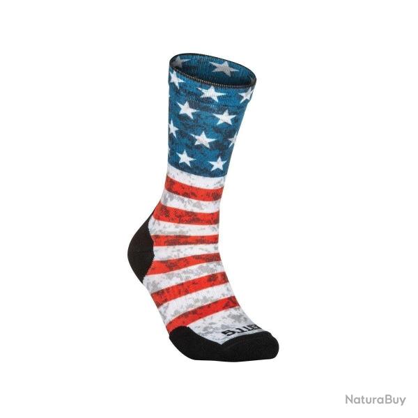 5.11 Tactical Chaussettes Sock &amp; AWE Crew American Flag - Bleu - Taille S