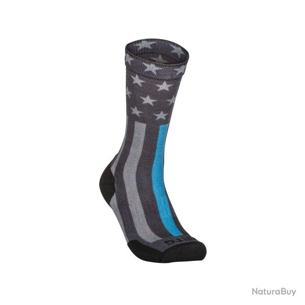 5.11 Tactical Chaussettes Sock &amp; AWE Crew Thin Blue Line - Noir - Taille S