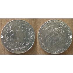 Uruguay 200 Pesos 1989 Piece Amerique Peso
