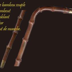 BELLE CANNE BAMBOU EMBOUT DOR&Eacute; /FACON OR  94cm