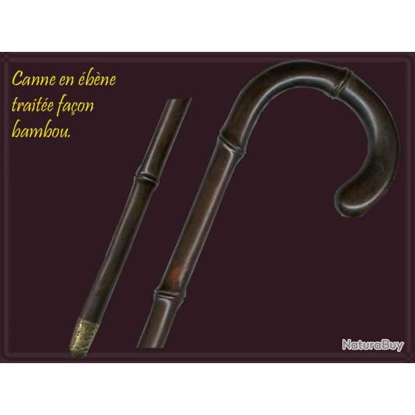 CANNE EN �BENE TRAIT�E FACON BAMBOU 90 CM