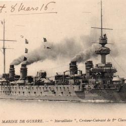 Carte postale  Marine de Guerre - Croiseur - Cuirass&eacute; "Marseillaise"-N&deg;7706