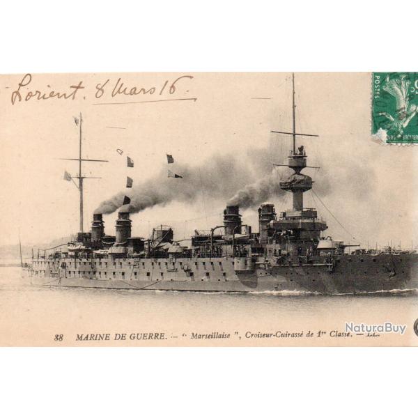 Carte postale  Marine de Guerre - Croiseur - Cuirass� "Marseillaise"-N�7706
