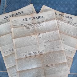 Journaux Proc&egrave;s Petain et Bombe Atomique 5,6,7,8 ao&ucirc;t 1945 Le Figaro