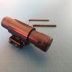Viseur laser rouge avec collier en aluminium, compatible rail 11mm et rail picatinny 20 mm