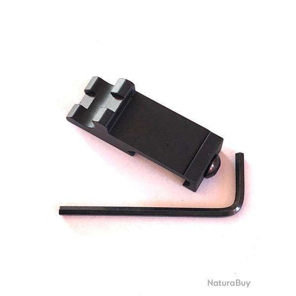 Rail picatinny 45 degr�s pour accessoires d�port�. Aluminium.