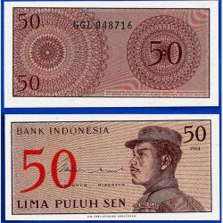 Indonesie 50 Sen 1964 Billet NEUF Femme Militaire