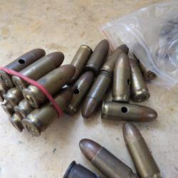 1 munition 9mm 9x19 premi&egrave;re guerre Allemand P08 Luger neutralis&eacute; Prusse Allemagne ww1 17 18 C96