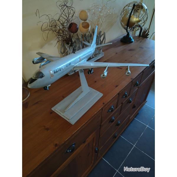 Grande maquette Boeing 707socle bois peint tbe
