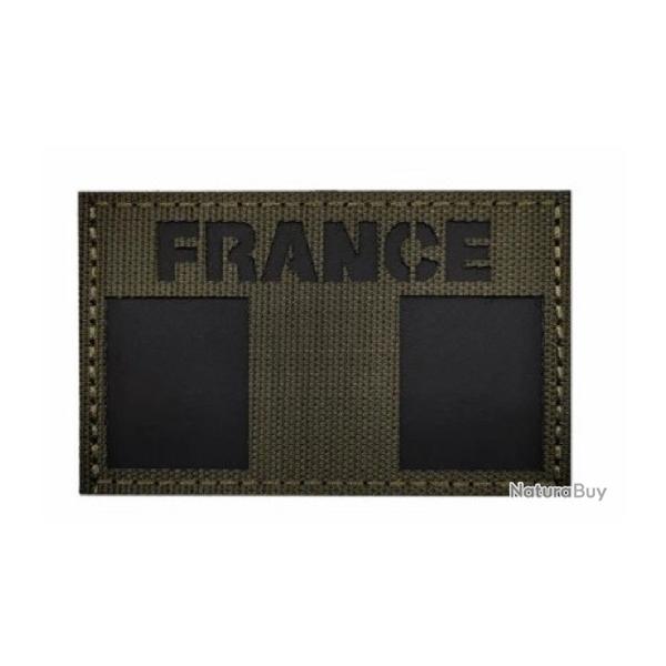 Ecusson/patch - France - Kaki/noir v1 - Velcro - 8 x 5 cm - Livraison gratuite