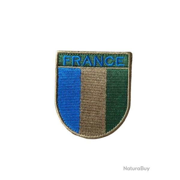 Ecusson/patch - France -  Bleu/Beige/Kaki - velcro - Livraison gratuite