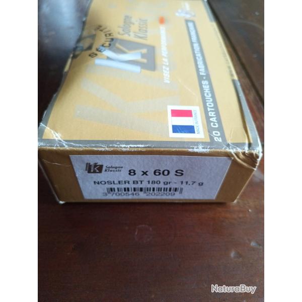 Balle 8x60s sologne klassic  180gr