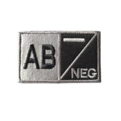 Grand patch AB- Groupe sanguin AB- Gris/Noir velcro - Livraison gratuite