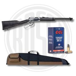 PACK CARABINE RIO BRAVO NICKEL BLACK 22LR - ROSSI ARMS + MUNITIONS CCI STANDARD VELOCITY