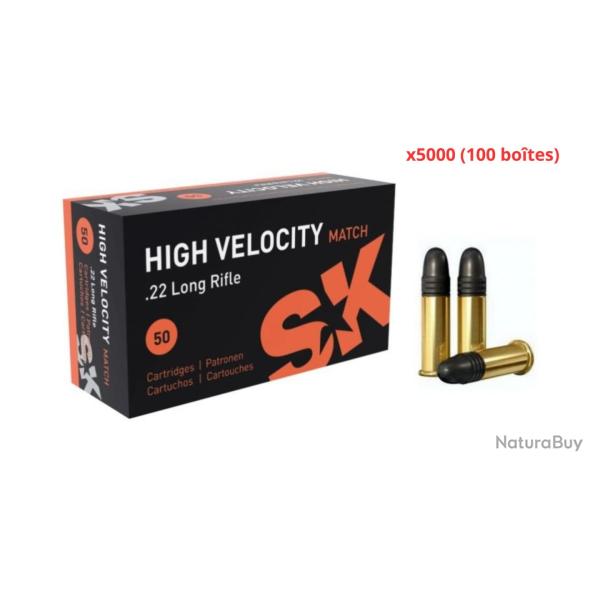 MUNITIONS SK CALIBRE 22LR HIGH VELOCITY MATCH 40gr - 2.6g x5000 