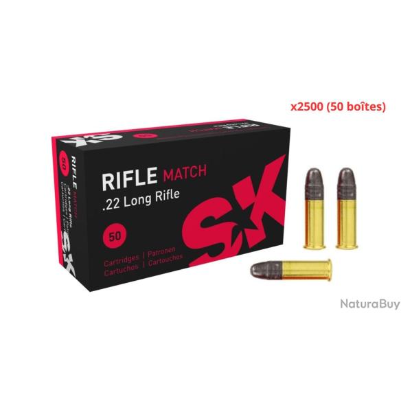 MUNITIONS SK CALIBRE 22LR RIFLE MATCH 40gr - 2.6g x2500 
