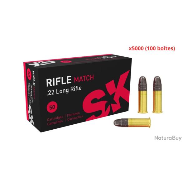 MUNITIONS SK CALIBRE 22LR RIFLE MATCH 40gr - 2.6g x5000 