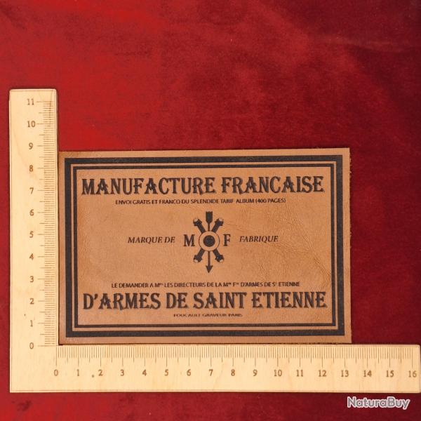 Etiquette en cuir pour coffret d'arme "Manufacture Fran�aise d'Armes de St Etienne" #2