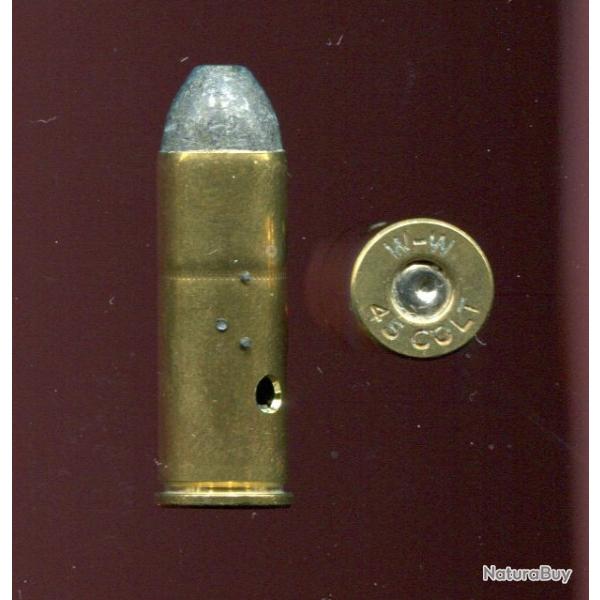 .45 Long Colt - production Winchester - marquage WW 45 COLT - balle plomb