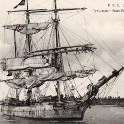 Carte Postale Ancienne Bateau Trois-m&acirc;ts Saint-Pierre Le Havre -N&deg;7724