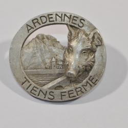 Rare Insigne /M&eacute;daille  ligne Maginot Ardennes Tiens Ferme, M. Delannoy RIF ALU  WWII (1A)