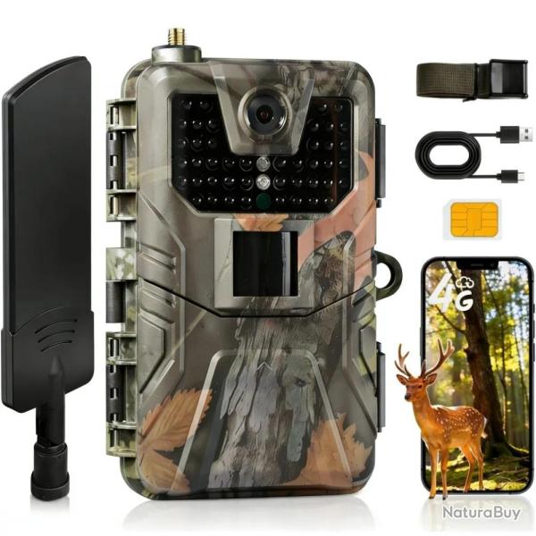 Cam�ra de Chasse 4G HC900 Pro 4K Live - WiFi Cloud Gratuit Vision Nocturne IP65 Carte SIM Incluse